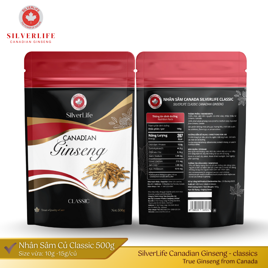 Nhân Sâm Canada SilverLife Củ Vừa